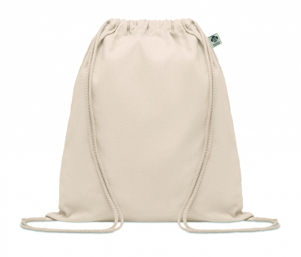 Logo trade corporate gifts image of: Organic cotton drawstring bag