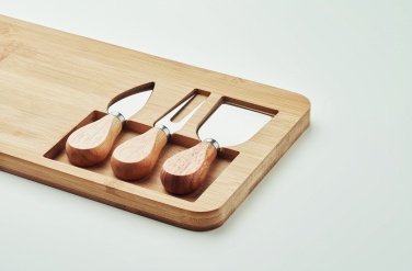 Logotrade business gifts photo of: Bamboo Cheese board set Leipzig