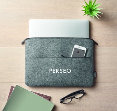 Logotrade advertising products photo of: RPET felt zipped laptop bag