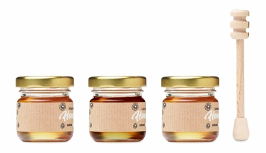Logo trade corporate gifts picture of: Set of 3 wildflower honey