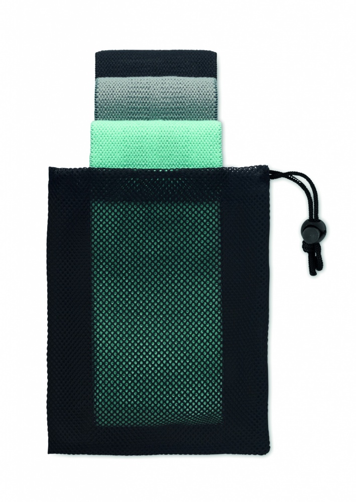 Logo trade promotional products image of: Set of 3 fitness bands in pouch