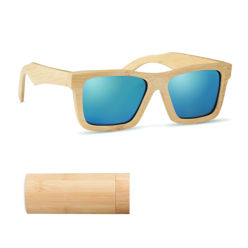Logo trade promotional gifts image of: Sunglasses and case in bamboo KEILA