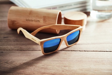Logotrade promotional product image of: Sunglasses and case in bamboo KEILA