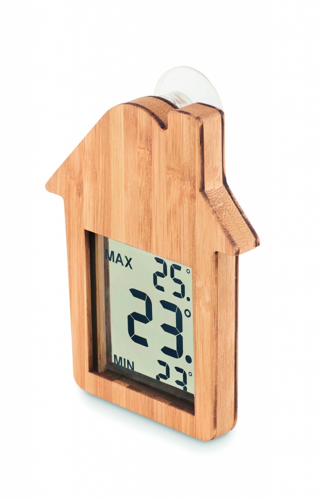 Logo trade promotional products image of: Bamboo weather station HISA