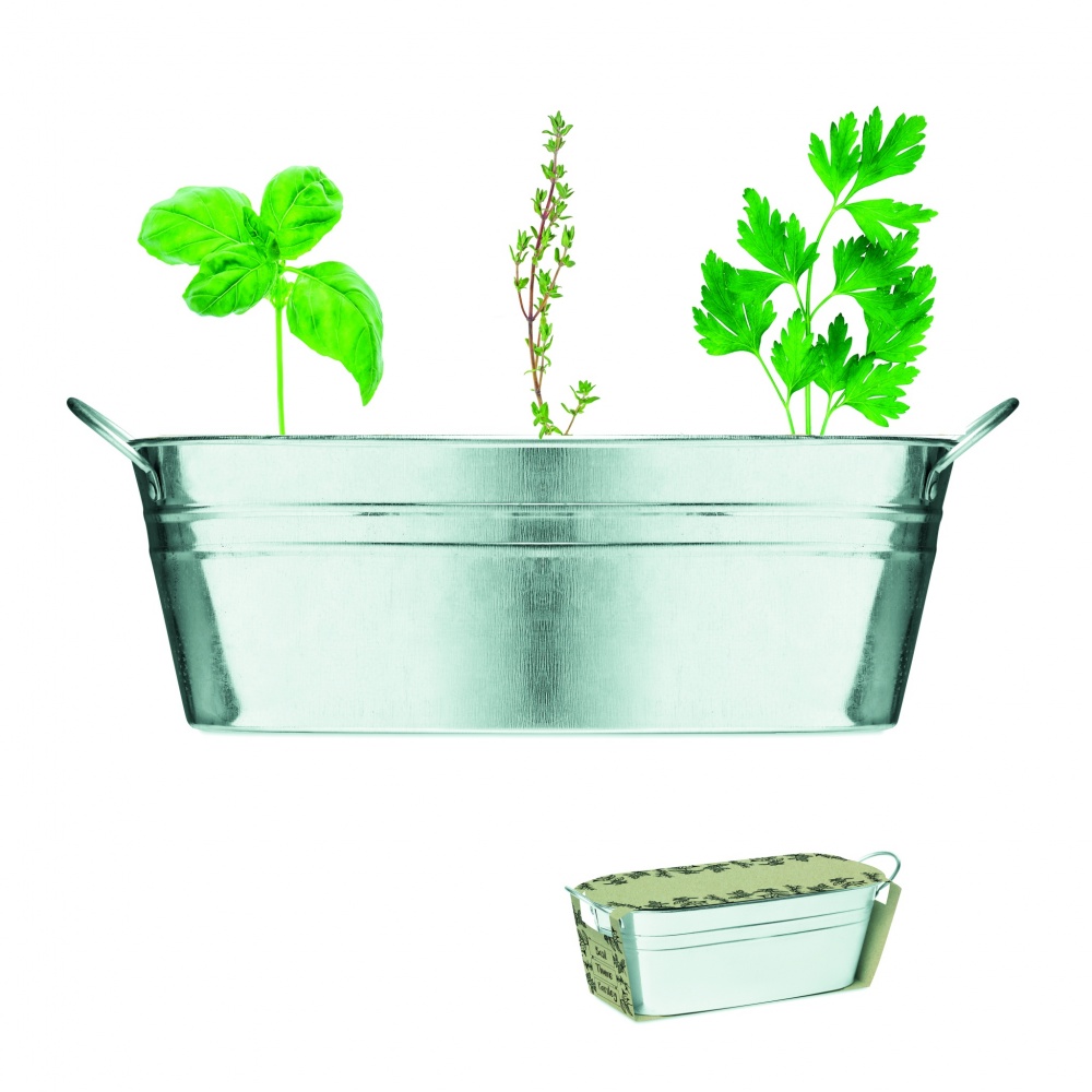 Logotrade business gifts photo of: Zinc tub with 3 herbs seeds