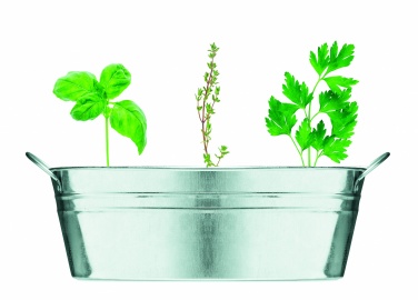 Logotrade promotional gift picture of: Zinc tub with 3 herbs seeds
