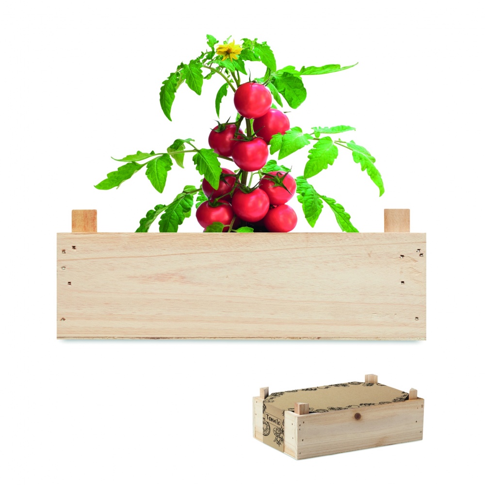 Logo trade advertising products image of: Tomato kit in wooden crate