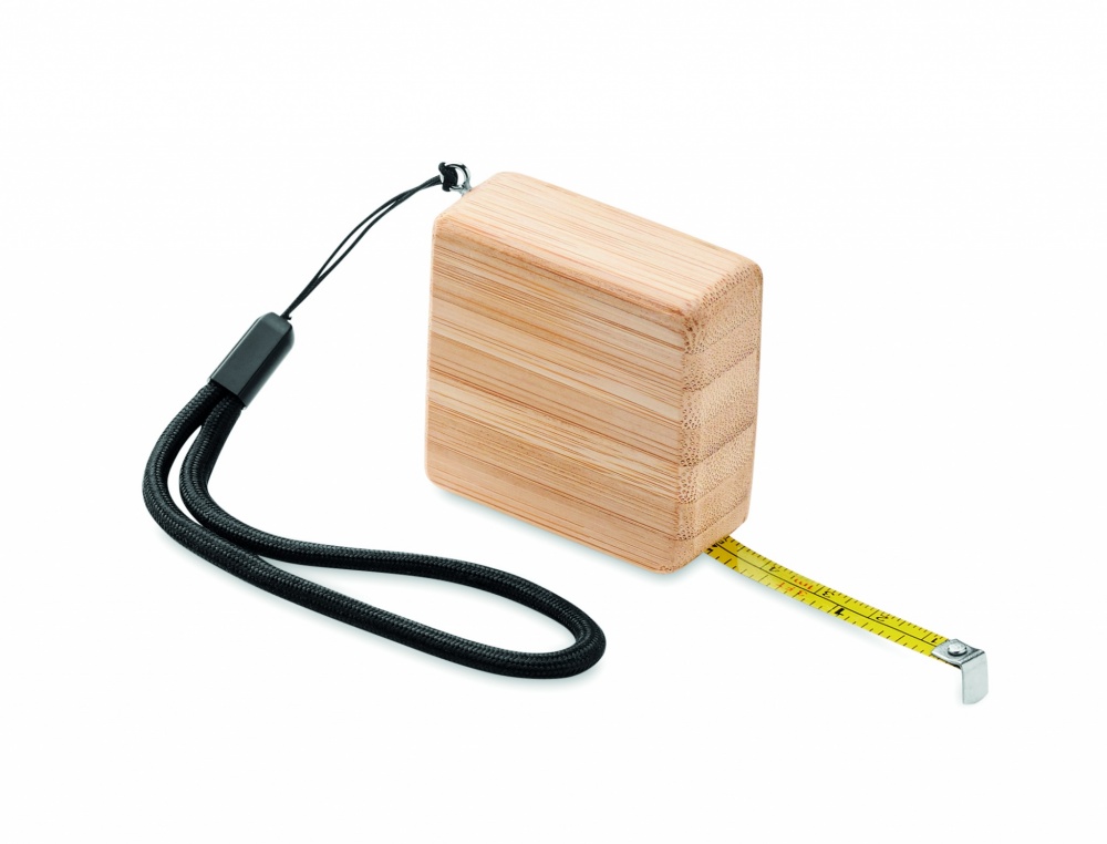 Logotrade promotional item image of: Measuring tape in bamboo 1m