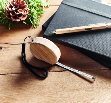 Logotrade promotional merchandise photo of: Measuring tape in bamboo 2m