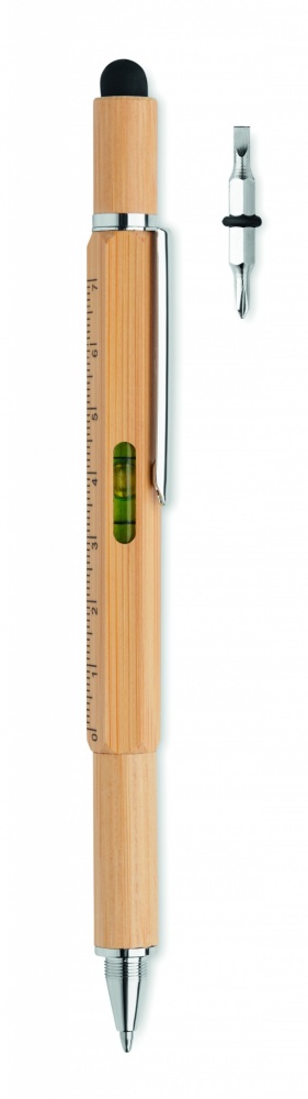 Logotrade business gifts photo of: Spirit level pen in bamboo