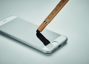 Logo trade business gifts image of: Spirit level pen in bamboo