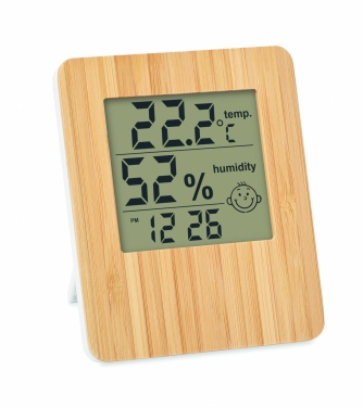 Logo trade advertising products image of: Bamboo weather station
