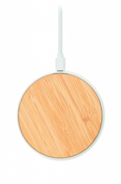 Logo trade promotional giveaway photo of: Bamboo wireless charger 10W