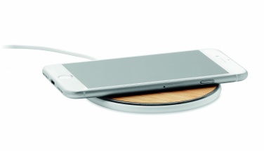 Logo trade corporate gift photo of: Bamboo wireless charger 10W