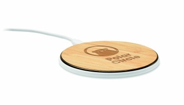 Logo trade promotional giveaway photo of: Bamboo wireless charger 10W