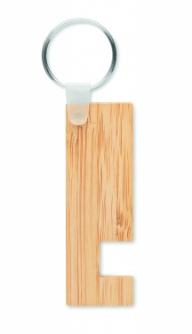 Logo trade advertising products picture of: Bamboo stand and key ring Savonlinna