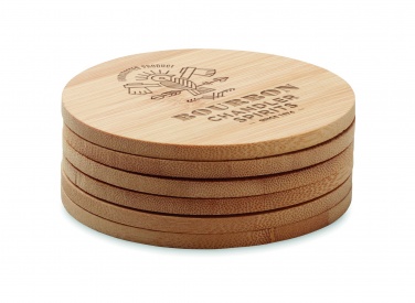 Logo trade business gifts image of: Set of 6 bamboo coasters
