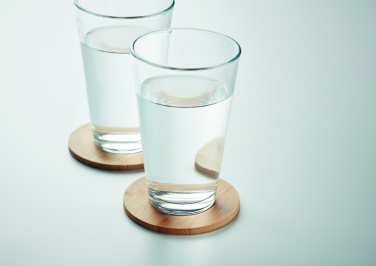 Logo trade promotional item photo of: Set of 6 bamboo coasters