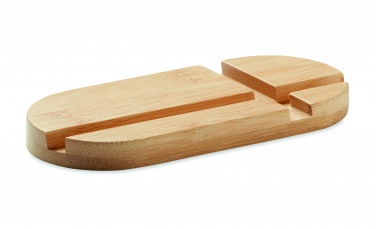 Logo trade promotional product photo of: Bamboo tablet/smartphone stand