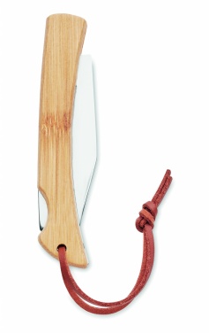 Logo trade promotional items image of: Foldable knife in bamboo