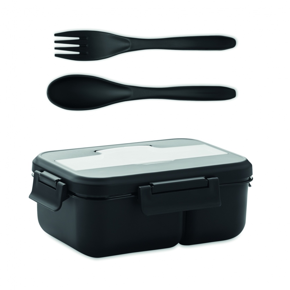 Logo trade promotional giveaway photo of: Lunch box with cutlery in PP