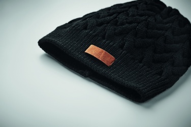Logotrade promotional product image of: Cable knit beanie in RPET