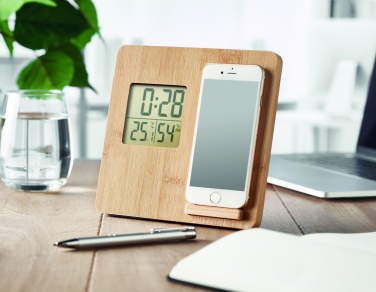 Logotrade promotional product picture of: Bamboo weather station 10W