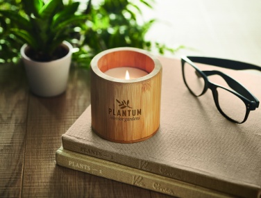 Logo trade corporate gifts image of: Plant based wax candle 160 gr