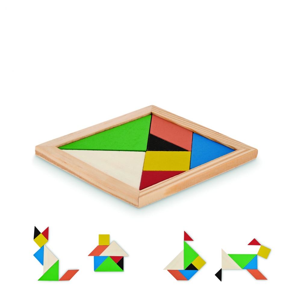 Logotrade promotional item picture of: Tangram puzzle in wood