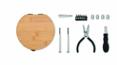 Logo trade corporate gift photo of: 15 piece tool set bamboo case