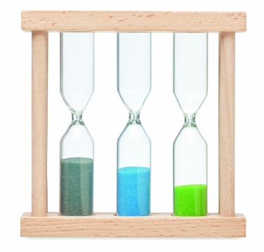 Logotrade promotional item image of: Set of 3 wooden sand timer