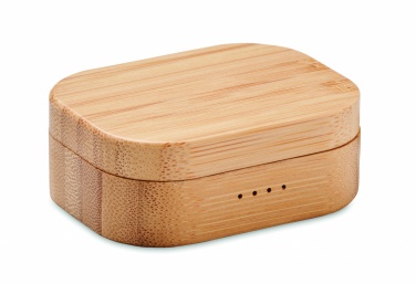 Logo trade promotional merchandise image of: TWS earbuds in bamboo case