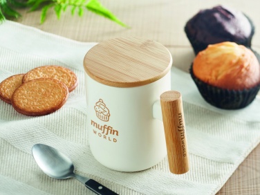 Logo trade promotional giveaways picture of: Porcelain mug with lid 380 ml