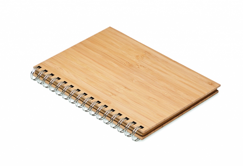 Logo trade promotional items image of: A5 ring bound Bamboo notebook