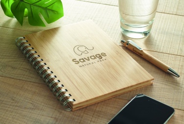 Logotrade promotional item image of: A5 ring bound Bamboo notebook