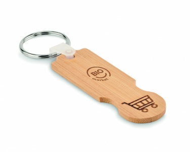 Logotrade advertising product image of: Bamboo euro token key ring Rauma