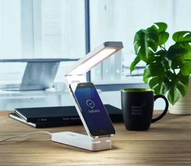 Logo trade corporate gift photo of: Lamp and wireless charger 10W