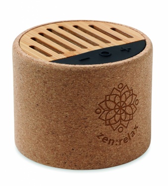 Logotrade promotional gifts photo of: Round cork wireless speaker