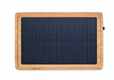 Logo trade business gifts image of: Solar bamboo wireless speaker