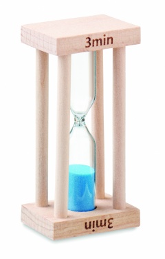Logo trade promotional products image of: Wooden sand timer 3 minutes