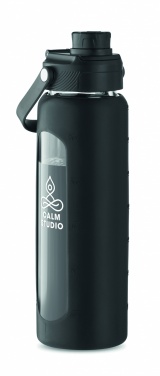 Logo trade business gifts image of: Glass bottle with sleeve 750 ml