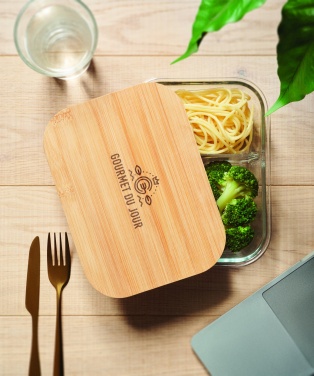 Logo trade corporate gift photo of: Glass lunch box with bamboo lid