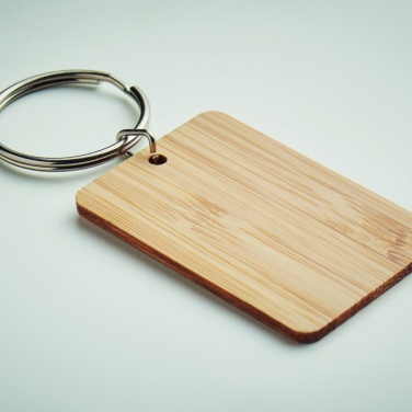 Logotrade promotional products photo of: Rectangular bamboo key ring Riihimäki