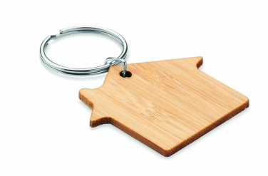 Logotrade promotional items photo of: House shaped bamboo key ring Järvenpää