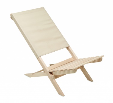 Logo trade promotional products image of: Foldable wooden beach chair
