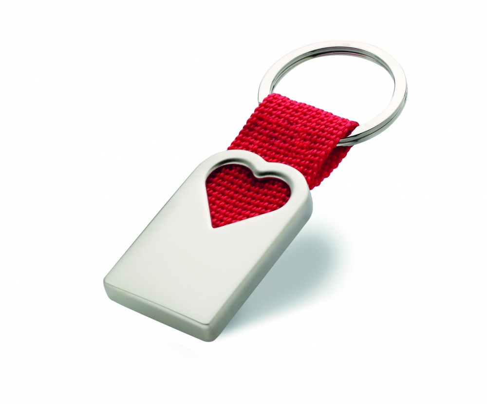 Logo trade promotional merchandise photo of: Heart metal key ring Kemi