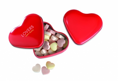 Logotrade promotional item image of: Heart tin box with candies