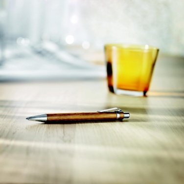 Logo trade advertising products image of: Bamboo automatic ball pen