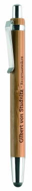 Logo trade business gifts image of: Ball pen in ABS and bamboo