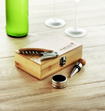 Logotrade advertising products photo of: Wine set in bamboo box